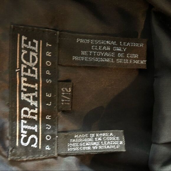 Stratege Sz 11/12 Black Leather Mini Pencil Skirt w/Back Kick Slit - Picture 8 of 8